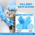 6-in-1 Bath Grooming Kit with Hair Brush, Towel & Scrubber Gloves - Slicker Brush for Shedding Dogs & Cats, Blue