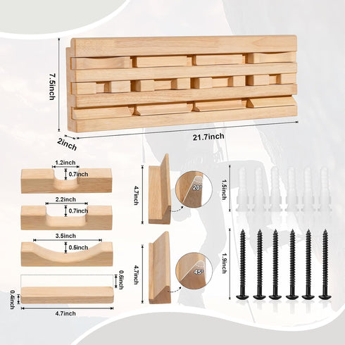 DIY Hangboard Rock Climbing, Wooden Climbing Hang Board as Training Fingerboard with Magnetic Multifunctional Block