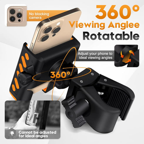 Mixsuper Liner Golf Cart Phone Mount Holder for Club Car/EZGO/Yamaha, Big Phones Thick Cases Friendly, Universal Phone