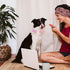 Elegant Little Tail Dog Collar, Watermelon Print Adjustable Cotton Durable Collar for Large Dogs