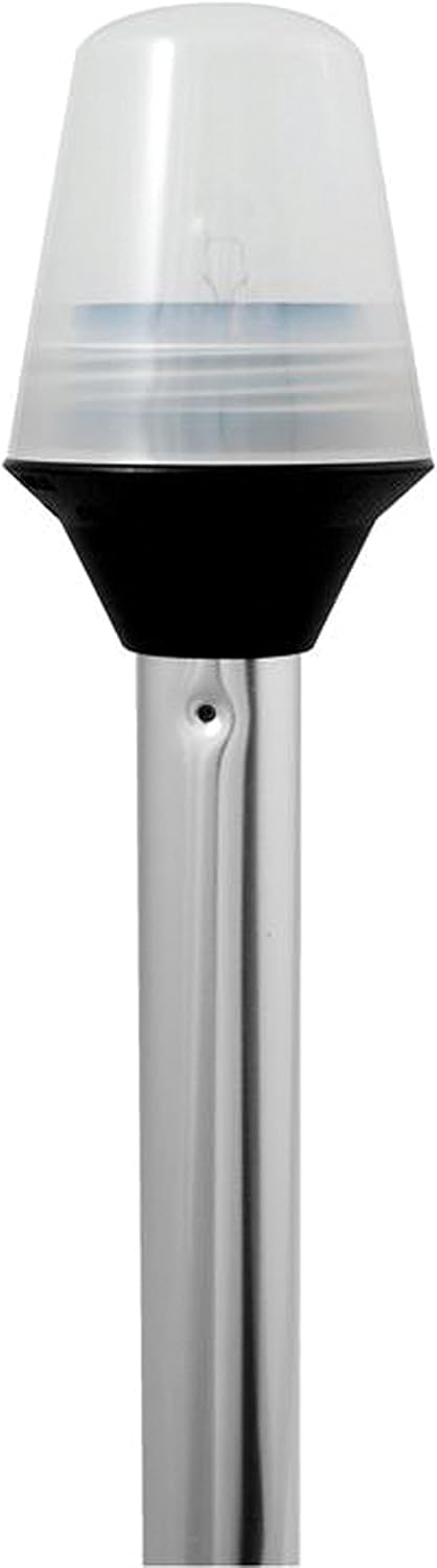 attwood Incandescent All-Round Frosted Globe Pole Light, Marine Navigation Light, White, 24
