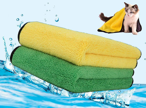 2 Pack Dog Towels, Super Absorbent Pet Bath Towel, Microfiber Dog Drying Towel for Small Dogs and Cats, Machine