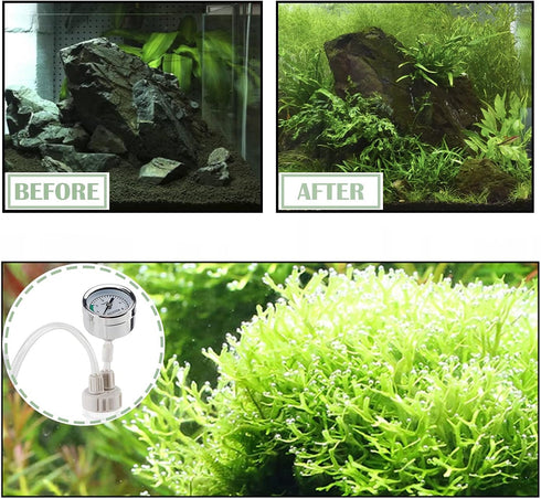 DIY CO2 Generator System Kit - Pressurized CO2 Kit for Aquarium Plants with Pressure Gauge & Air Flow Valve