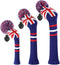 Scott Edward Golf Headcovers Set of 3 for Woods, Fits Driver(460cc), Fairway Wood, Hybrid(UT), Unisex