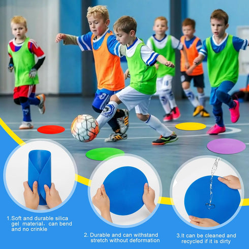 WildTracks 9 inch Spot Markers Flat Field Cones,Non Slip Spot Floor Dots for Soccer Basketball Baseball Sports Speed