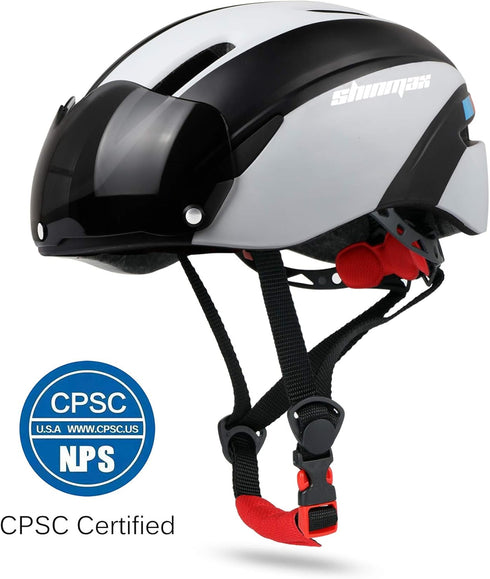 Shinmax Bike Helmet for Men Women, Adjustable Bicycle Helmet with Detachable Magnetic Goggles