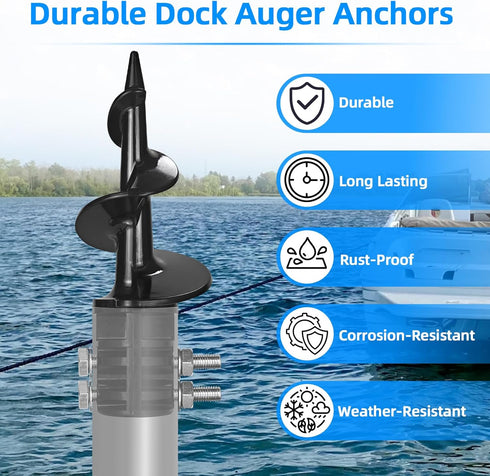 JYINCPED 2" 1.725" 1.790" Dock Auger for OD Pipe w/ ID or ID, Dock Sand Auger for PVC Tubing Sandbar Anchor or Aluminum