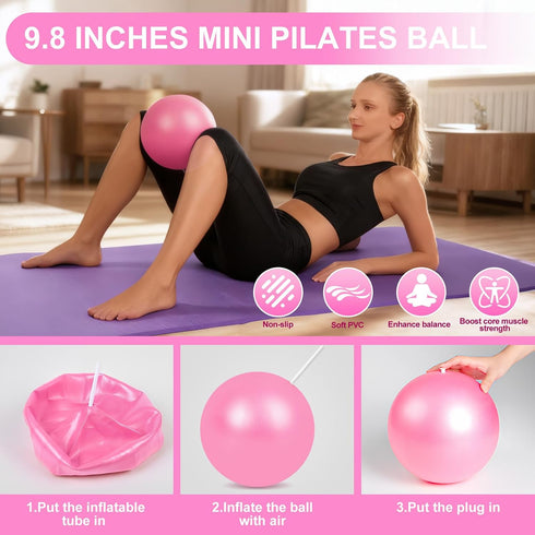 13'' Set 5 Set Pilates Kit for Women, Pilates Equipment with Magic Circle, Pilates Ring and Ball with Strength Bands