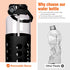 MUKOKO 64 oz Half Gallon Glass Water Bottles with Straw and Lid, Motivational Water Jug with Time Marker Reminder