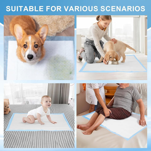 CAHUDIKIC 36"x51" 40 Count, Puppy Pads Extra Large Pee Pads for Dogs & Cats, Disposable Thicken Pet Training Pads