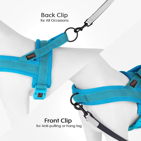 Didog No Pull Dog Harness, Breathable Mesh Padded, Quick Fit Adjustable Vest for Small, Medium & Large Dogs (Blue, S)