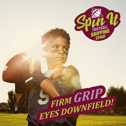 Spin iT Football Grip Spray - Firm Grip for Football Training Equipment, Increased Grip for Youth Football