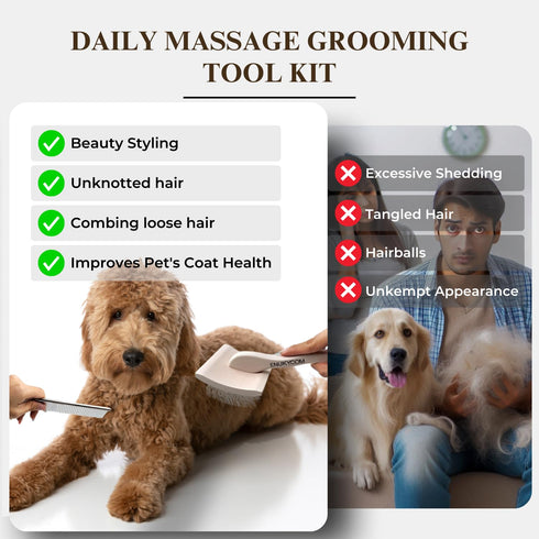Specialized Grooming Tool for Great Pyrenees and Doodles (Goldendoodles, Poodles & Labradoodles) - Dog Slicker Brush