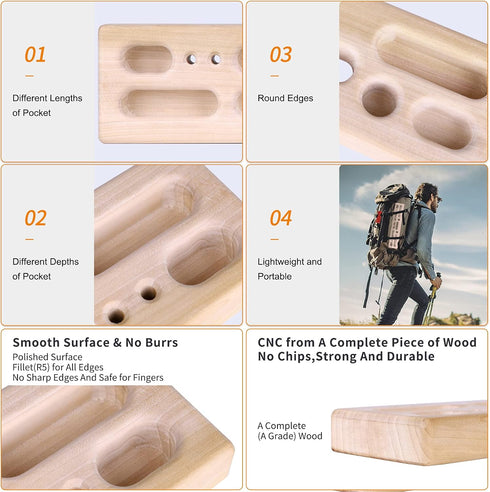 Two Stones Portable Hangboard | Rock Climbing Hangboard | Hang Board for Climbing | Rock Climbing Gifts for Rock