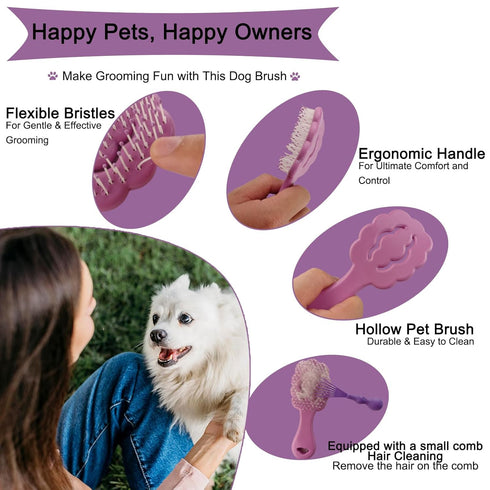 Cloud-Shaped Soft Bristle Puppy Brush for Small Dogs - Yorkie, Shih Tzu, Maltese, and Toy Poodles Grooming Tool