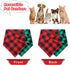 Malier 2 Pack Christmas Dog Bandanas, Classic Buffalo Red Plaid for Small and Extra Large Dogs