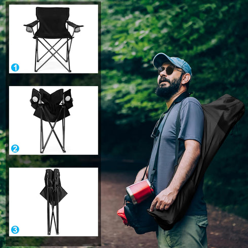 Set 2, 275lbs HaSteeL Foldable Camping Chair of Folding Camp Chairs for Adults, Large Portable Lawn Chair for Outdoors