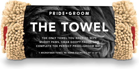 PRIDE AND GROOM The Towel | Thick, Soft, Super Absorbent Microfiber Towel for Dogs & Pets | Quick Drying | Holds 7