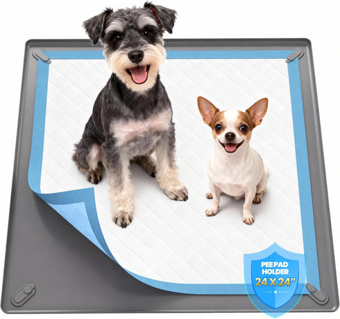Pee Pad Holder for Dogs - 24" x 24" Non-Slip Silicone Puppy