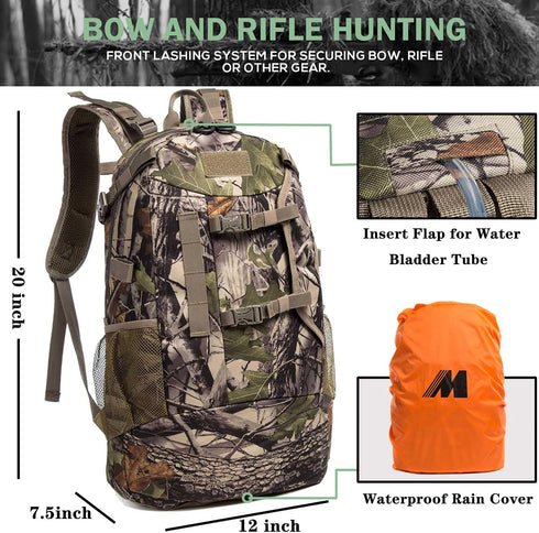 Hunting Backpack Durable Pack with Bow and Rifle Carry System for Camping Hiking