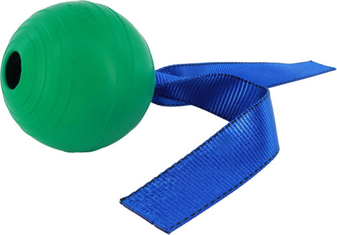 PetKORE 4.75", : KoreFlex Ball & Tail - Green, Dog Toy, Shape Maintaining Rubber, Durable Strap, Treat Stuffing Center