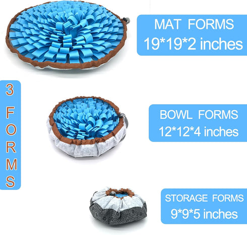 Dog Snuffle-Mat Slow-Feeder-Bowl - Simulating Grassland for Boredom, Encourages Natural Foraging Skills for Pet, Treat