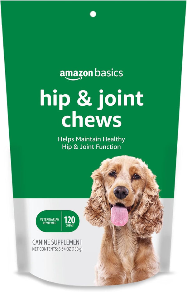 Amazon Basics Dog Hip & Joint Daily Supplement Chews with Glucosamine, MSM,