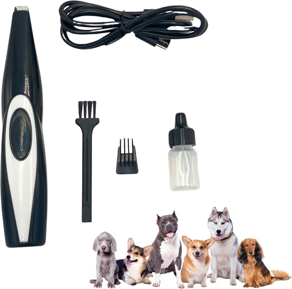 Pet Trimmer Kit, Mini Cordless Electric Hair Grooming Clippers for Dogs and Cats, All-in-One Puppy Fur Shaver