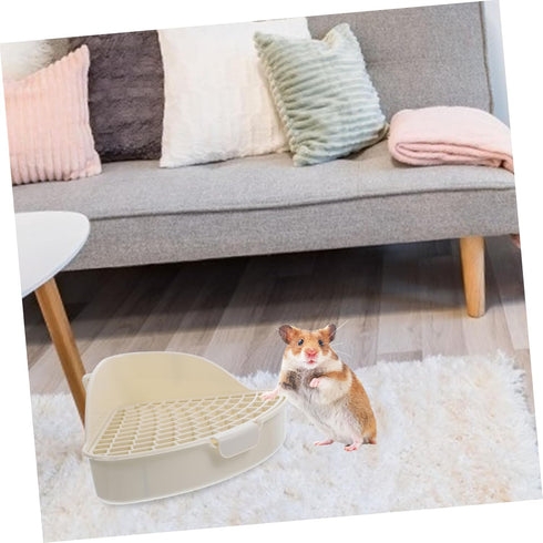 Chinchillas, Rabbit Bedding Litter Box, Triangle Potty Trainer Corner Litter Bedding Box for Small Guinea Pigs, Ferret