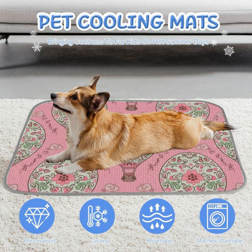 imiBBWQu Summer 27" 22" Dog Cooling Mat Pretty Air Balloons Cooling Sofa Mat Washable Pet Pad Bed Dog Couch Bed