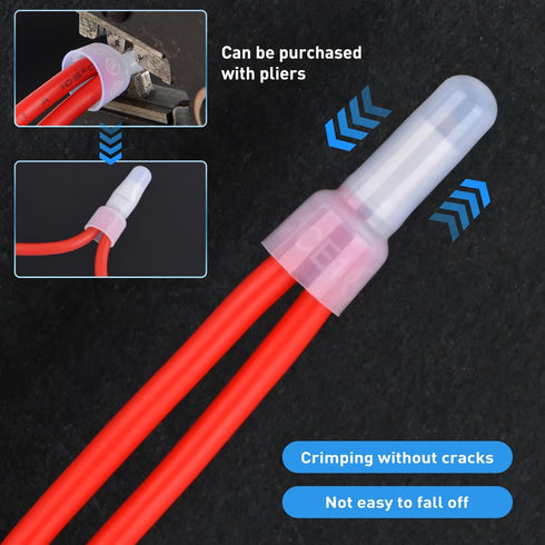 300PCS CE1 22-16 Nilight Closed End Crimp Terminal Gauge Nylon Insulated Closed End Wire Cap Wire Connectors Crimp Cap