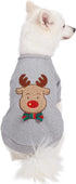 Blueberry Pet Soft & Comfy Ultimate All-Weather Christmas Reindeer Pullover Dog Sweatshirt Jacket, Back Length 16",