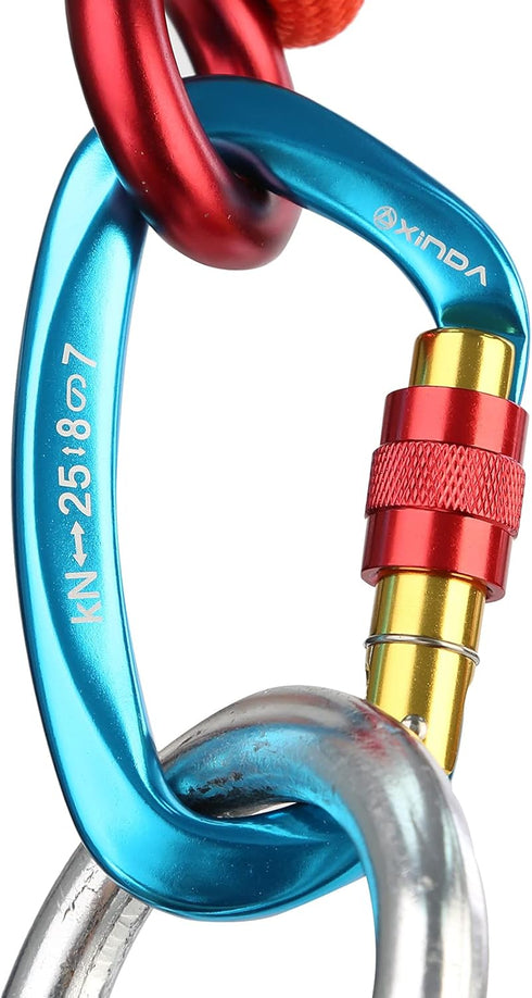 Screwgate Locking Carabiner Clip - Professional Rock Climbing Carabiner Screw Lock, Heavy Duty Carabiners for Climbing,