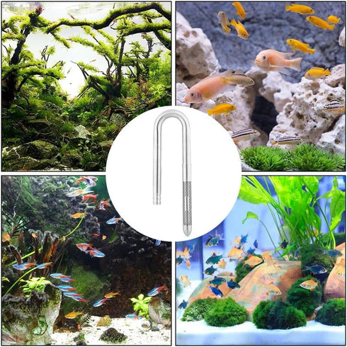 MiOYOOW Aquarium Inflow Outflow Pipe, 304 Stainless Steel Lily Water Pipe with Aluminum Alloy Clamp