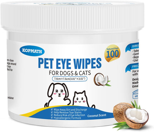 Dog Eye Wipes, Tear Stain Remover for Dogs, 100 Ct, Mild Ingredient, Texturized & Presoaked Pet Eye Cleaner