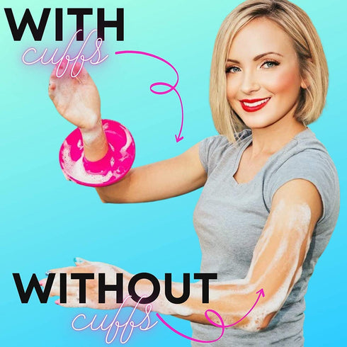 BaR-K Patented Drip Catcher Cuffs - Face Wash Wristbands for Spa, Stops Soap & Water from Running Down Arms, Pink Set