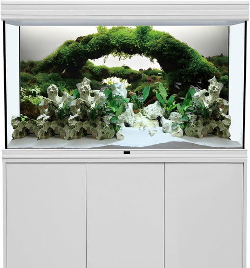 AWERT Green Algae Stone Aquarium Background 30x18 inches, Aquatic Plant Fish Tank Background, Vinyl Background