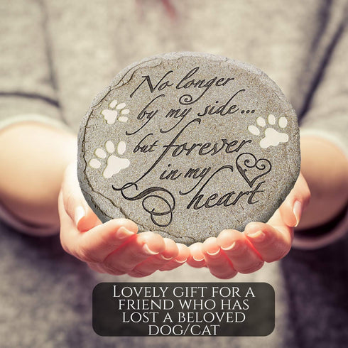 Cat or Dog Grave Marker or Garden Memorial Stone. No Longer By My Side But Forever In My Heart, Rainbow Bridge Pet