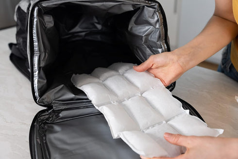 Nice Packs Reusable Dry Ice Packs for Shipping Frozen Food, Lunch Boxes, Coolers - Flexible and Long Lasting (10 Mini
