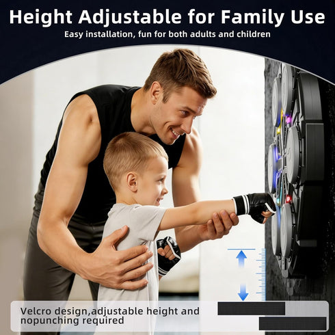 HANQUAN 3-12 Upgraded Music Boxing Machine for Kids and Adults, Bluetooth Wall Mounted Punching Pad with Gloves,Rhythm