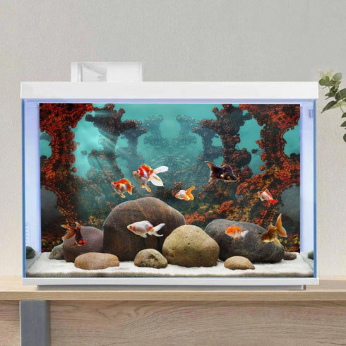 AWERT Underwater Aquarium Background - 60x24 inches Undersea World Fish Tank Background Vinyl