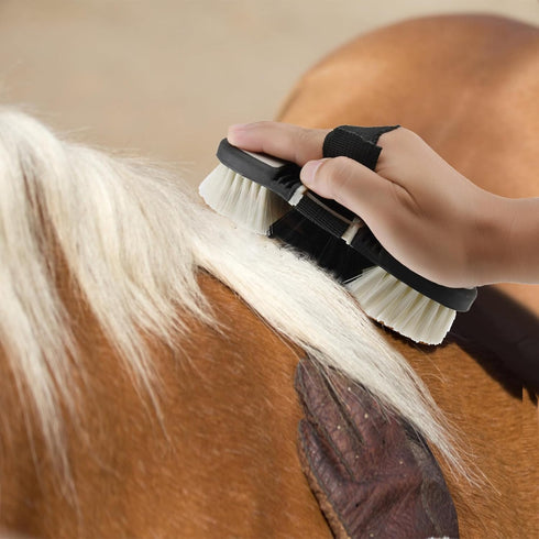8Pcs Set Set Horse Grooming Kit,Horse Brush Equine Care Cleaning Kit with Organizer Tote Bag, Tack Room Supplies