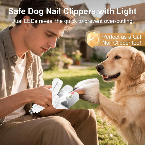 2-in-1 Trimmer SZMDLX Dog Nail Clippers with Light, Dog and Cat Nail Clipper with Grinder, Quiet Pet Nail for Small