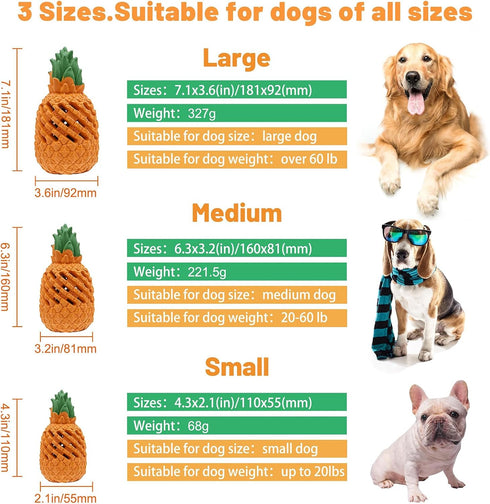 Indestructible Dog Chew Toys: Pineapple Flavored Puppy Toys for Aggressive Chewers, Medium Breed