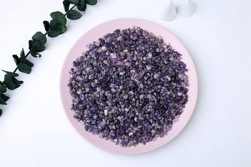 MAIBAOTA Natural Amethyst Crystal Quartz Rocks Chips for Small Fish Tank