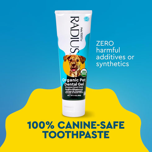 1 3 oz, RADIUS USDA Organic Canine Pet Toothpaste Unit, Non Toxic Toothpaste for Dogs, Designed to Clean Teeth and Help