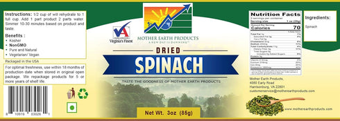 Mother Earth Products Dehydrated Spinach Jar