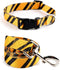 2PCS Adjustable Halloween Dog Collar with Wizard School Printing and Funny Leash for Medium Pets (Yellow, Medium)