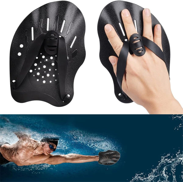 Swim Paddles Hand, Power Swim Training Paddles with Adjustable Straps for Adult Youth Swimming Gear