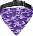 Purple Camo Dog Bandana, Adjustable Dog Collar with Quick Release Buckle, Classic Triangle Scarf (Multiple Sizes